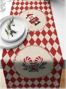 Made In Turkey - Elegant Table Runner 40x140 Cm – Modern Dining Table Decoration - Red and White - View 2