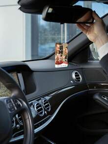 1pc Personalized Father's Day Blessings Car Air Fresheners Hanging Scented Felt Cards For Car. Custom Air Rectangle Fresheners With Picture And Text ,Custom Photo Text Air Freshener For Car Wardrobe Bathroom Hanging Ornaments. - Multicolor - View 4