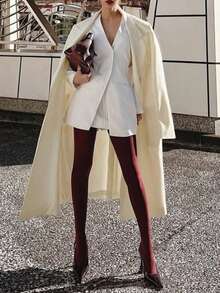 Autumn/Winter New Fashion Women's Loose Fit Elegant Wool-Blend Double-Breasted Windbreaker Coat