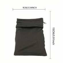 1件时尚字母印花轻便手机臂带口袋腕包/腕带/腕带口袋，适合旅行、散步、跑步、骑行和瑜伽。钱包袋可容纳现金、钥匙、卡片、身份证 - 圣诞节必备 - 黑色 - 查看 4