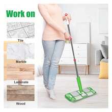 Microfiber Mop Pads Compatible With Sweeper Mops, Reusable And Washable Replacement Floor Mop Pad Refills For Multi Surfaces Wet & Dry Household Cleaning 11.4" X 5.9" Green - 彩色 - 查看 3