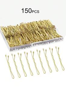 50/100/150pcs/Pack Gold Women's Hair Clips, 5cm Side Wavy Hair Claws, Suitable For Daily Use, Hairstylists, And Bridal Hairstyles, Hair Accessories, Hair Slide, Hair Barrettes, School Stuff,