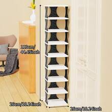 8-Tier Stackable Plastic Shoe Rack, Space-Saving Shoe Organizer For Living Room, Polypropylene Shoe Storage Shelf, No-Tool Assembly, Floor Standing, Home Dorm Shoe Tower - Use Without Electricity,  Material