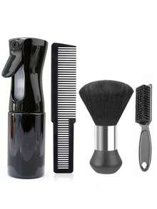 1/4 件专业理发工具套装 - 理发推子清洁刷、耐热造型梳、男士尼龙鬃毛胡须刷 - 沙龙品质理发配件套装，适合所有发质、返校、旅行度假必备、女士发饰 - 彩色 - 查看 1