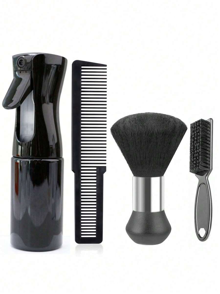 1/4 件专业理发工具套装 - 理发推子清洁刷、耐热造型梳、男士尼龙鬃毛胡须刷 - 沙龙品质理发配件套装，适合所有发质、返校、旅行度假必备、女士发饰 - 彩色 - 查看 1