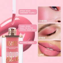 Ushas 6-Color Liquid Blush, Multi-Purpose Makeup, Creates A Natural Blush, Bright Eyeshadow, Matte Natural Lip Gloss, Easy To Apply, Long-Lasting Moisture Retention, Enhances Complexion, And Creates A Delicate Makeup Look. Essential Beauty Item - #06 - Xem 6