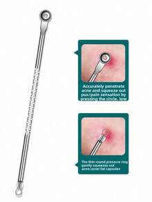 Face Cleansing Tool, Four-Piece Acne Needle Facial Cleanser, Quickly Cleans Stubborn Blackheads, Acne, Fat Particles, Simple And Practical - 銀色 - 查看 9