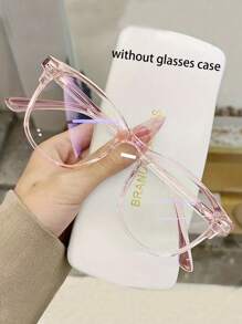 Transparent Non-Prescription Glasses Female With Big Frame, Glasses, Light Weight (With Glasses Case) For Summer Beach Vacation,Outdoor,Travel