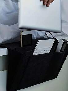 Túi treo đựng đồ giường nỉ có 3 ngăn, đựng tạp chí, điện thoại, máy tính bảng, iPad, cáp, điều khiển từ xa và giá đựng chai nước cho giường ký túc xá, ghế sofa, túi đựng đồ tự dính trang trí trang trí lễ hội trang trí phòng trang trí nhà trang trí phòng ngủ trang trí phòng ngủ, đồ tổ chức, đồ tổ chức, đồ lưu trữ gia đình - Nhiều màu - Xem 8