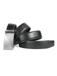 Genuine Leather Ratchet Belt For Men - Adjustable Automatic Buckle, Versatile Casual Business Style, Alloy Buckle, High-Quality Leather Panel, Easy To Wear And Suitable For Any Occasion Summer, School Fall, Autumn, Halloween Autumn-Winter Accessories,Suitable For Teens, Youth,Men,Casual, Outdoor, Athletic, Vacation, Graduation Gifts, Birthday, Daily Wear