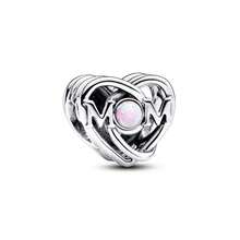 MIHUA 1 Pieza Colgante de Trébol de Cuatro Hojas con Diamante de Laboratorio en Forma de Corazón, Cuentas Colgantes Aptas para Pulsera de Serpiente Original, Collar, Cuentas para Hacer Joyas DIY, Regalo de Joyería para Mujer, Hija - Multicolor - Ver 10