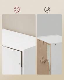 Bibliothèque, Étagère Haute sur 6 Niveaux, avec Porte, Meuble de Rangement Ouvert, 24 x 31,8 x 175 cm/ 24 x 60 x 175 cm, pour Salon, Bureau, Salle à Manger, Blanc Nuage - Blanc - Voir 4