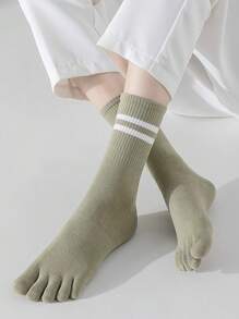 1/3/6 pares de calcetines de cinco dedos multicolor para mujer, calcetines a media pantorrilla, medias deportivas profesionales de 5 dedas, calcetines de yoga, simples y de moda para separator, adecuados para primavera, otoño e invierno