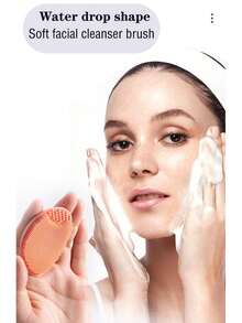 1pc Silicone Face Cleansing Brush & Exfoliating Cream, For Deep Cleansing, Soft Bristles, Blackhead & Acne Pore Care, Silicone Face & Hair Brush, Comfortable & Soft, Massages Scalp, Cleans Dirt, Baby-Grade Material, Skin Care, Beauty, Pore Brush, Face Scrubber, Face Wash, Face Cleanser - Multicolor - View 2