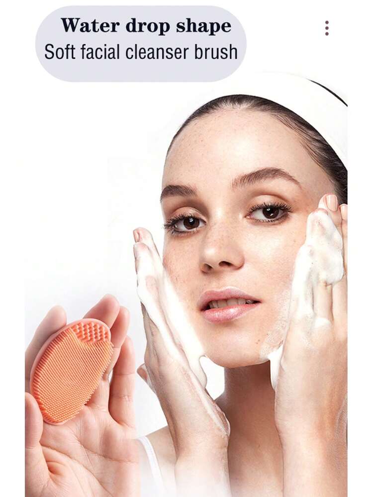 1 件硅胶洁面刷和去角质霜，用于深层清洁，柔软刷毛，黑头和痤疮毛孔护理，硅胶面部和头发刷，舒适柔软，按摩头皮，清洁污垢，婴儿级材料，皮肤护理，美容，毛孔刷，面部磨砂膏，洗面奶，洁面乳 - 彩色 - 查看 2