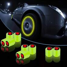 10个装夜光轮胎气门嘴帽，适用于汽车、摩托车、自行车，可在黑暗中发光 - 六角形气门嘴帽，紫外线激活发光，防腐蚀防尘，易于安装（适用于美式/低孔气门嘴） - 增强夜间能见度 - 多色 - 查看 16