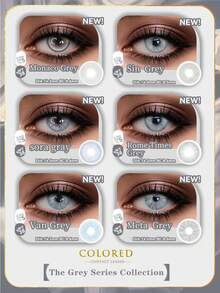 Lalens 1 Pair Of Colored Contact Lenses Norko Brown Coloured Contact Lens To Enlarge Your Eyes Soft Graduation Holiday Summer Fall Autumn Wholesale Of Color Contacts For Eye Beauty Makeup Cosmetic Small Pupil Color Contacts Lens Travel Outdoors School Campus 14.2mm 14.5mm Yearly Use Fashion Grey Lenses New Arrival With Free Lens Case Halloween Costume Cosplay - Yearly Disposable - View 2