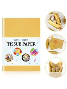 Metallic Gold Tissue Paper - 120 Sheets, 14 X 20 Inches, Bulk Gold Wrap Paper For Gift Bags, Packaging, Floral Filler, Crafts, Christmas, Birthday, Wedding Decor