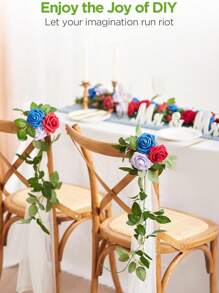 15/30 件人造玫瑰假花植物、花束、用于家居装饰、婚礼装饰、秋季装饰、花束 DIY、花环材料、糖果盒配件、秋季装饰、房间装饰、厨房配件、餐厅、卧室装饰、浴室配件、派对装饰、万圣节装饰、圣诞节装饰、新年装饰、新娘手捧花、校园装饰、户外花园配件（不含盒子）、含三片叶子 - 藍色 - 查看 9