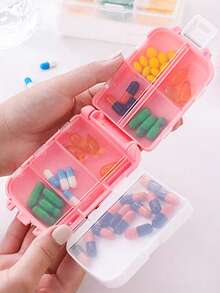 Portable Pill Case, Moisture-Proof, Reusable, Unisex, Daily Medication Planner Pocket, Can Store Vitamins, Medicines And Nutritional Supplements, Essential For Home, Travel, Outdoor, Office And School - Multicolor - View 12