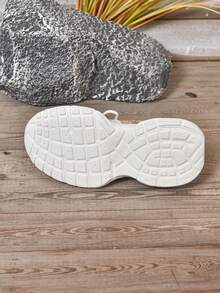 Zapatillas de moda para mujer, zapatos casuales de tela de punto transpirable, zapatos para correr de tela transpirable, zapatos de suela baja para todas las estaciones, zapatos de cordones de unicolor para exteriores, suela suave y cómoda, adecuados para todas las estaciones