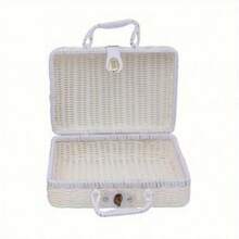 Retro PP Rattan Baskets Picnic Storage Basket Wicker Suitcase With Hand Gift Box Woven Cosmetic Storage Box Organization Storage - Multicolor - View 10