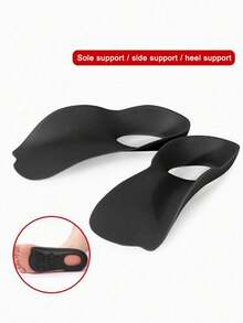 QKC 1 Par/2 Pares de Plantillas con Soporte de Arco, Cojín de Pie Cómodo, Plantillas de 3/4 de Longitud Unisex, Accesorios para Mujeres y Hombres - Negro - Ver 3