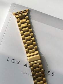 1 Stück Klassisches einfaches Damen Uhrenarmband, Goldenes Metallarmband kompatibel mit Apple Watch Bändern Series 11, 10, 9, 8, SE, Ultra, 7, 6, 5, 4, 3, 2, 1, Edelstahl Uhrenarmbandgurt kompatibel mit Apple Watchbändern 44mm, 38mm, 40mm, 41mm, 42mm, 45mm, 46mm, 49mm, Zubehör mit Werkzeug, modisches Smart Watch Armband