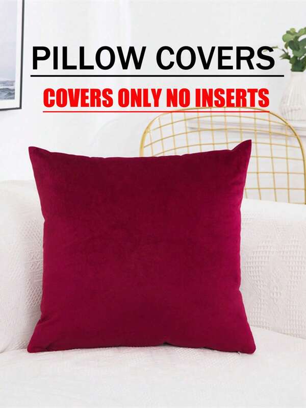 1/4pcs Velvet Solid Color Dyeing Pillowcase (Inner Filling Not Included)