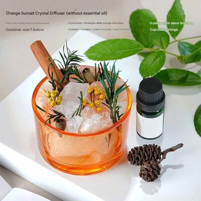 Diffusore di oli essenziali passivo in cristallo naturale per aromaterapia per la casa, diffusore senza fili e senza acqua (senza oli essenziali)