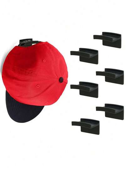 6件棒球帽架，时尚自粘式帽子挂钩，帽子展示架，用于房间装饰，家居装饰