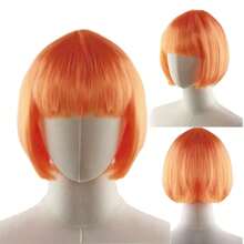1 pezzo Parrucca glitterata da festa, bestseller n.1 | Parrucca da costume di Ognissanti | Capelli corti colorati per carnevali e festival di Ognissanti, Natale, inizio scuola