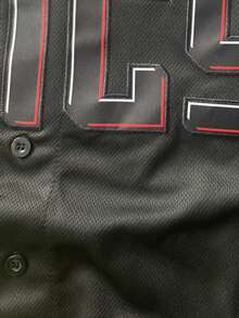 Men's Baseball 44 Jersey  Black Button-Down Embroidered Sports T-Shirt Gym Clothes Men Basic T Shirt - Black - View 4