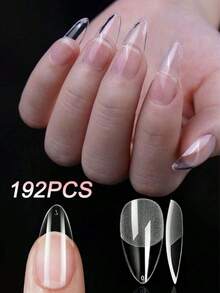 240片/12种尺寸半哑光杏仁形DIY美甲贴纸，可根据您的喜好设计，非常适合家庭和美甲沙龙使用，女士美甲护理必备品，美甲用品，增添甜美气息（240/192/144/120/24片） - 半磨砂 - 查看 16