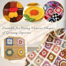 1 Pcs Handcrafted Wooden Blocking Board Crochet, Blocking Board For Square, Super Sturdy Blocking Board Crochet Wood For Crochet And Knitting Projects, Full Kit With Stainless Steel Pins, 1 Stand--Crochet Board-Large - Crochet Board-Large - 查看 6