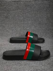 男士运动拖鞋，加厚EVA鞋底，轻便休闲室内/室外凉鞋，适合夏季户外、海滩和休闲场合 - 黑綠紅 - 查看 4