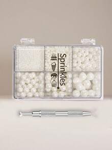 Edible Cake Decorating Sprinkles, Gold & White Pearl Candy, 6-Grid Gift Box Packaging, For Birthday Cakes, Donuts, Cookies, Chocolates, Ice Cream, Christmas, Halloween, Valentine's Day, Birthdays, Mother's Day, Weddings - Multicolor - View 17