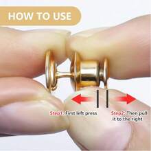 6 件裤腰扣，适合宽松牛仔裤，可重复使用金属腰夹，适用于连衣裙、裙子，无需缝纫装饰配件（金色）