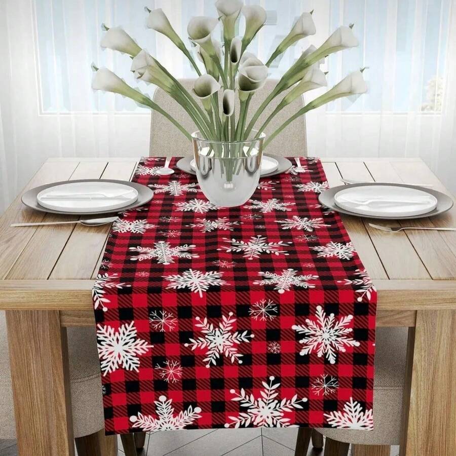 Made In Turkey - Elegant Table Runner 40x140 Cm – Modern Dining Table Decoration - Red - View 1