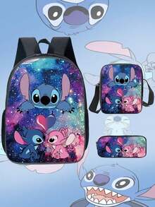 Sega Cartoon Animation Stitch Stitch Three Pieces School Bag Primary And Secondary School Students Backpack Back To School Backpack - Nhiều màu - Xem 1