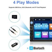 Reletech 7英寸双DIN车载MP5播放器 - 触摸屏显示 + 支持安卓/iOS镜像、倒车影像、USB/TF卡/FM收音机、多色背光按键、通用车载音响系统 - 黑色 - 查看 8