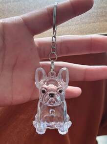 1pc Transparent Cute Dog Hair Storage Hanging Decor, Pet Hair Collection Box For Golden Retriever Schnauzer Hair Keychains