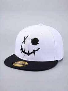 A Spring And Autumn Style Unisex - Back To School Season - Embroidery - Funny Expressions - Sun Protection Sun Hat - Hip Hop Baseball Cap Suitable For Parties - Street Hip Hop - Outdoor Travel - Travel And Vacation Use