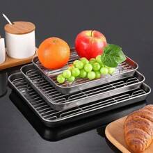 1/ 2 Set,Durable And Rust Proof! Oven Drain Tray: 430 Stainless Steel+304 Seamless Welding, Sanding Process Easy To Clean, Suitable For Home/Barbecue/Outdoor Gatherings
