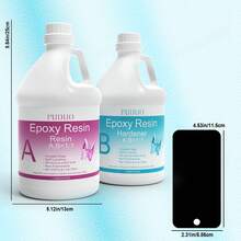 2-Gallon Crystal Clear Epoxy Resin Kit (With Pump System) • Complete 4-Piece Set: Resin + Hardener + Tools • Effortless 1:1 Mix Ratio • IDEAL FOR:  Tabletops & Bar Tops  Art Resin Projects  Preserved Flower Decor  Wedding Centerpieces  Back-To-School Crafts Your All-In-One Creative Solution! - White - View 2