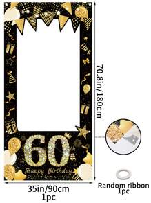 2 pezzi Cornice fotografica di lusso nera e dorata per compleanno, con opzioni di età (18/30/40/50/60), decorazione scintillante per festa, sfondo popolare su , disponibile in dimensioni piccole e grandi, accessori e forniture per foto di feste di compleanno per adulti