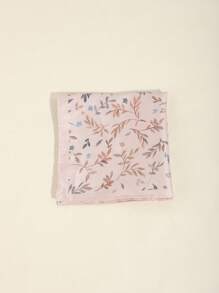 1pc Men's Vintage Floral Leaf Pocket Square, Suitable For Business Meetings, Formal Dinners, Wedding Guests, Groom/Groomsmen, Versatile Casual Wear