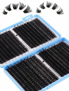 648/666/720片假睫毛套装，包含胶水和定型液，配有镊子和眼影刷。容量大，适合初学者、专业人士和DIY爱好者。这款分段式假睫毛套装使用方便，让您在家轻松打造浓密自然的睫毛效果。睫毛册+镊子+刷子套装，方便携带，适用于各种化妆场合，例如舞台妆、日常妆、婚礼妆、晚宴妆、音乐节妆等。 - 彩色 - 查看 10