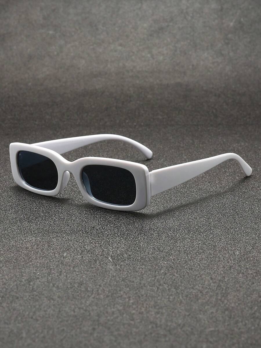 1pc Y2K Square Cute Everyday Eyeglasses For Men, Fashion Party Wear - White - View 1