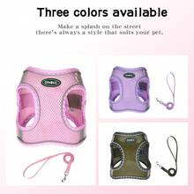 1 pieza Arnés reflectante y transpirable de malla para mascotas pequeñas y medianas
